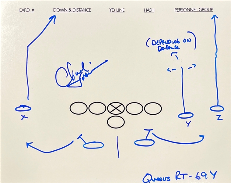 Chuck Fusina Hand Drawn & Signed Football Play (Beckett/BAS)