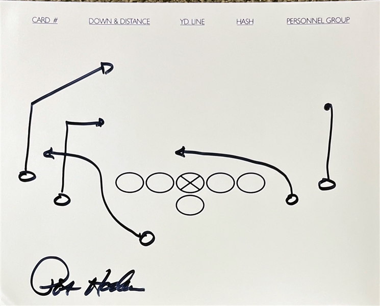 Pat Haden Lot of Two (2) Hand Drawn & Signed Football Plays (Beckett/BAS)