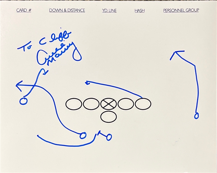 Archie Manning Hand Drawn & Signed Football Play (Beckett/BAS)