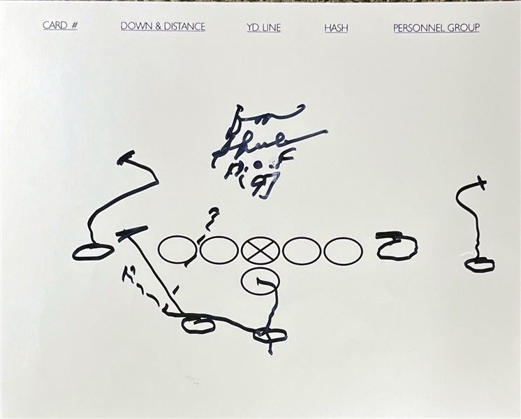Don Shula Rare Hand Drawn & Signed Football Run Play (Beckett/BAS)