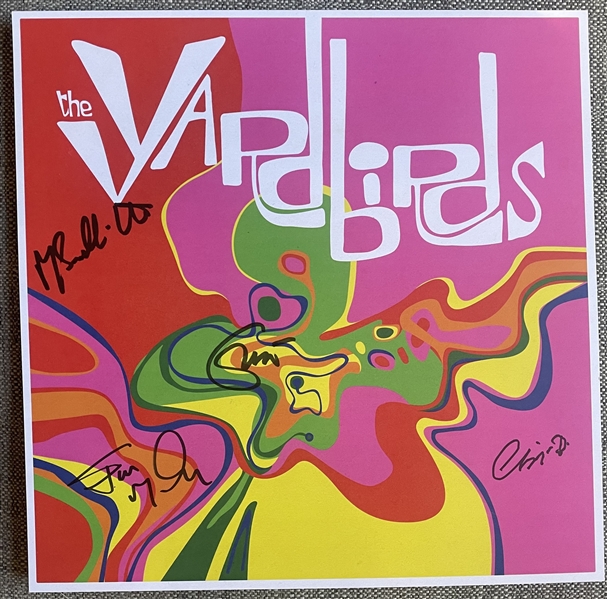 Yardbirds Group Signed 12” x 12” Lithograph (4 Sigs) (Third Party Guaranteed)