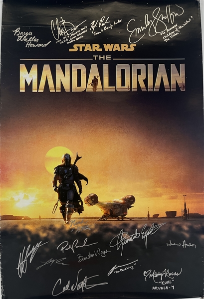 Star Wars: Mandalorian Cast Signed 24" x 36" Poster (14 Sigs)(Beckett/BAS)(SWAU)