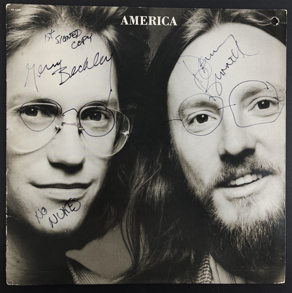 Gerry Beckley & Dewey Bunnell 1st Signed Copy of "America" LP :: Promotional Cover (Epperson/REAL LOA)