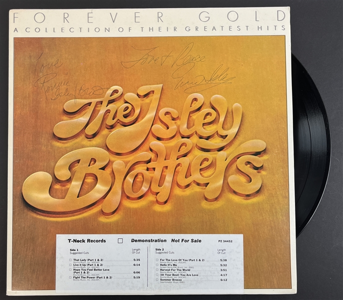 The Isley Brothers: Ronnie & Ernie Isley Signed "Forever Gold" Promo Record w/ Vinyl (Epperson/REAL LOA)
