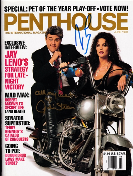Jay Leno & Julie Strain Signed IN-PERSON June 1993 PENTHOUSE Magazine! (Third Party Guaranteed)