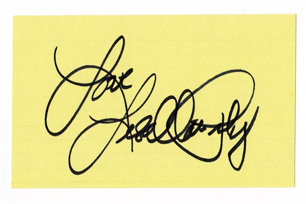 Lisa Marie Presley Signed 3"x5" Yellow Card! (Third Party Guarantee)