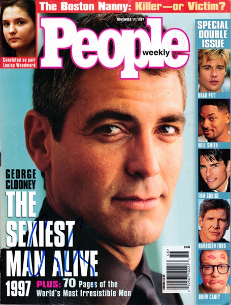 George Clooney Signed "Sexiest Man Alive" Nov 1997 Issue of PEOPLE MAGAZINE (Third Party Guarantee)