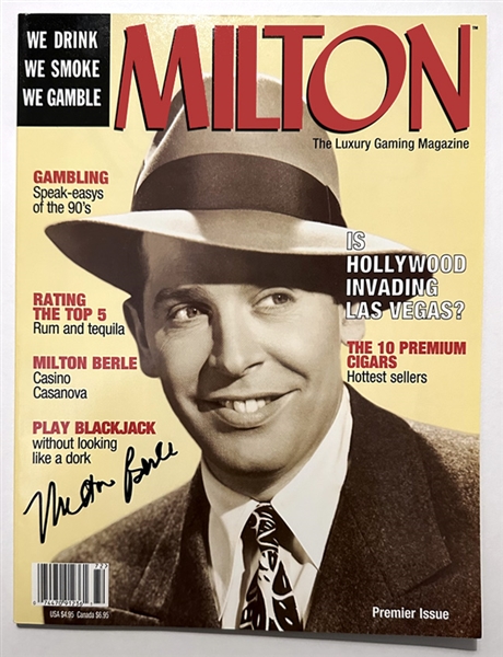 Milton Berle Signed "MILTON, The Luxury Gaming Magazine" 1997 Premier Issue (Third Party Guarantee)
