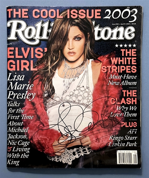 LISA MARIE PRESLEY Signed April 2003 Rolling Stone Magazine! (Third Party Guarantee)