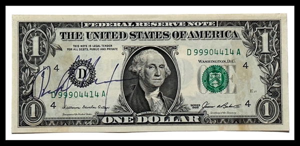 President Richard Nixon Signed one Dollar Bill (Third Party Guarantee)