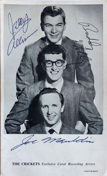 Buddy Holly & The Crickets Signed Coral Records Promotional Card - Signed at The Group's First Ever UK Performance! (Tracks UK & Epperson/REAL LOAs)