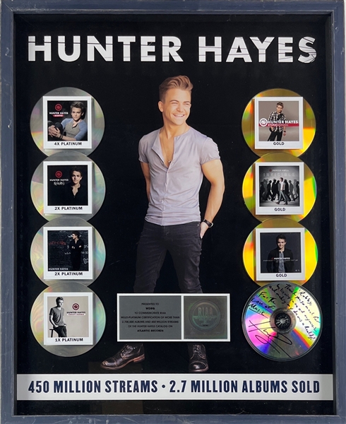 Hunter Hayes Signed RIAA Sales Award (Third Party Guaranteed)
