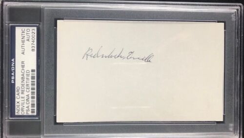 Orville Redenbacher Signed Index Card (PSA/DNA Encapsulated)