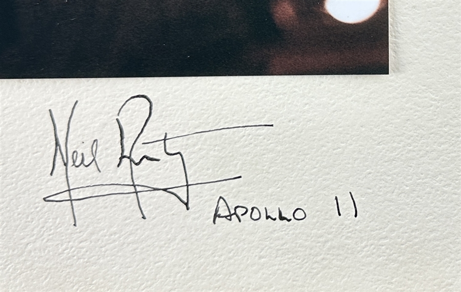 Apollo 11: Neil Armstrong Rare & Desirable Signed 16 x 20 Photo Mat Presentation Piece with Desirable Apollo 11 Inscription (Beckett/BAS LOA)
