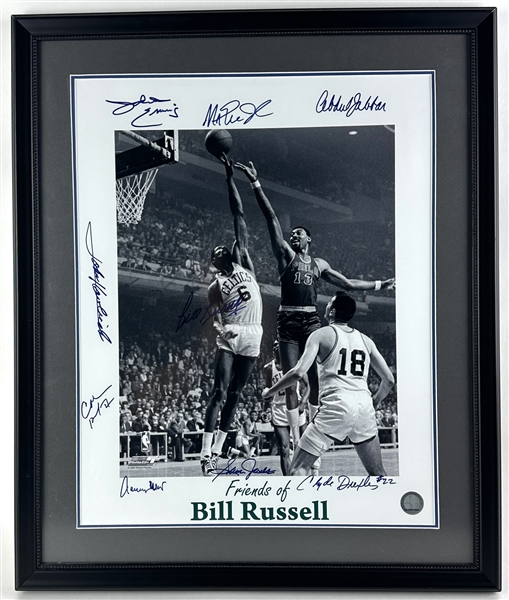 "Friends of Bill Russell" Signed 16x20 Photo w/Russell, Kareem, Erving, etc. (10 Sigs)