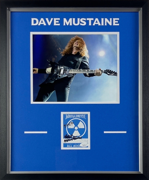 Megadeath: Dave Mustaine Signed Tour Ticket, Custom Matted & Framed (JSA)