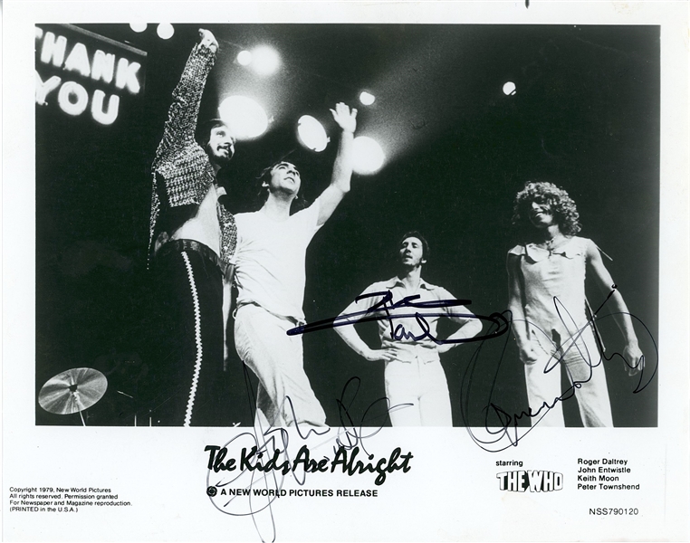 The Who: Daltrey, Entwistle & Townshend Signed “The Kids Are Alright” Promo Photo (3 Sigs) (Third Party Guaranteed)  