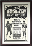 Muhammad Ali Signed 1964 Clay vs. Liston Fight Pictures Framed Poster (PSA/DNA ACOA)