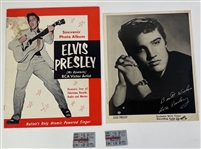 Elvis Presley Vintage Concert Memorabilia from 5-26-1956 Concert @ Columbus, OH :: Lot w/ 2 Tickets, Press Photo, & Photo Album