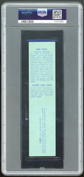 The Beatles 1965 Full Unused Concert Ticket :: PSA EX 5, Second Highest Grade from Show! (PSA/DNA Encapsulated)