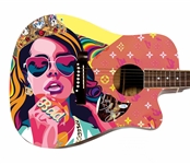 Lana Del Rey Signed Custom Graphic Guitar (ACOA) 