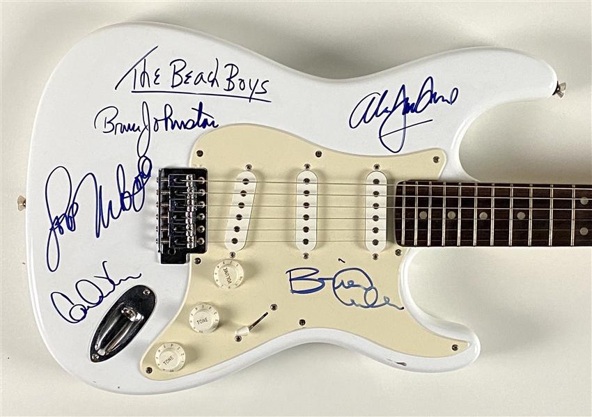 Beach Boys Group Signed Fender Squier Bullet Guitar (5 Sigs) (Beckett/BAS)