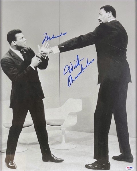 Wilt Chamberlain & Muhammad Ali Signed 16" X 20" Photo (PSA/DNA)