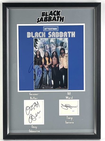 BLACK SABBATH: Custom Matted Display Signed by Osbourne, Iommi, Ward & Butler (Beckett/BAS and JSA)
