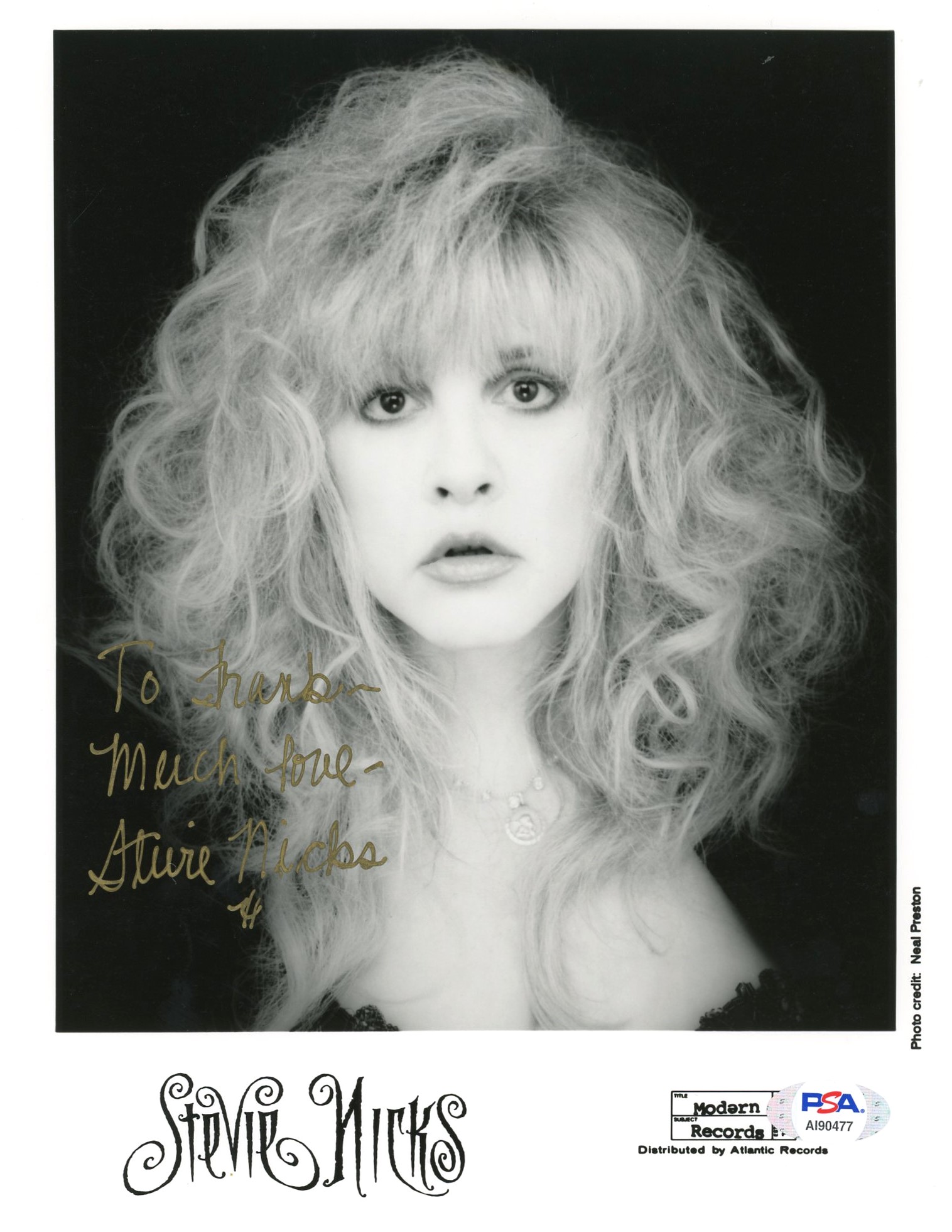 Lot Detail - Stevie Nicks Signed 8