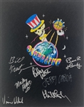 The Grateful Dead: Group Signed 16 x 20 1991-92 NYE Concert T-Shirt Pelon (7 Sigs)(Epperson/REAL)