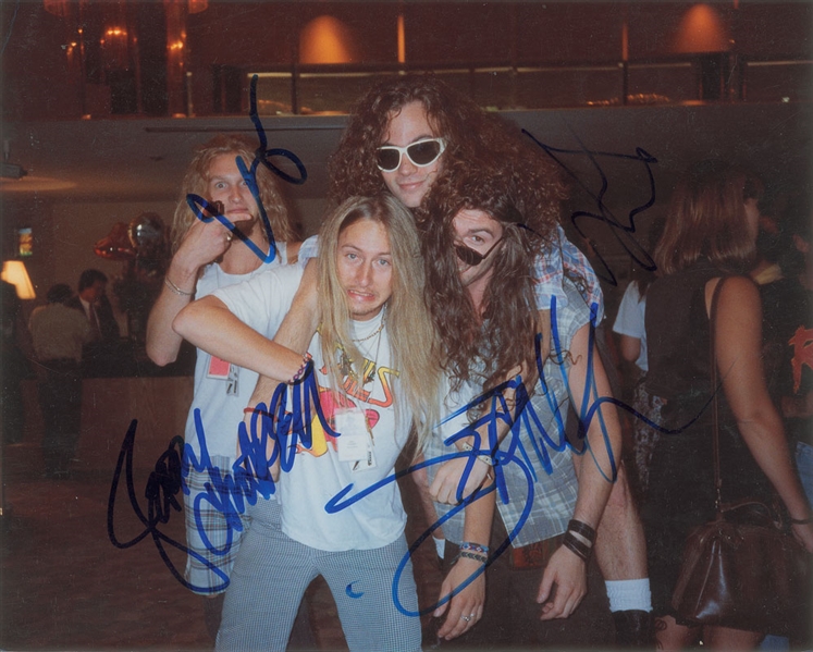 Alice in Chains Signed 8 x 10 Color Photo feat. Original Lineup with Layne Staley & Mike Starr (ex. John Brennan Collection)(Beckett/BAS LOA)