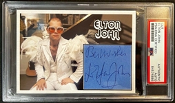 Elton John Signed Custom Card (PSA/DNA Encapsulated)