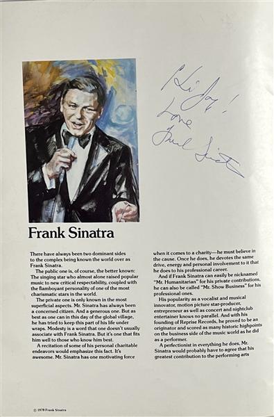 Frank Sinatra Signed 1978 Tour Program (Roger Epperson/REAL LOA)