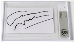 Crosby, Stills, Nash, & Young Signed 3” x 5” Card Signature Set (Beckett/BAS Encapsulated & JSA LOA)