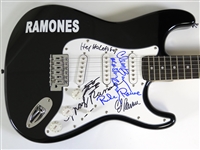 Ramones Group Signed Black Stratocaster-Style Guitar by 5 Members (JSA LOA)