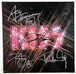 KISS Group Signed 12” x 12" Album Insert (4 Sigs) (Third Party Guaranteed)