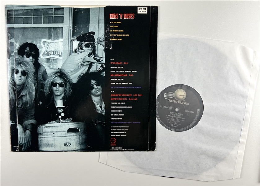 Guns N’ Roses RARE Vintage Group Signed “It’s So Easy / Mr. Brownstone” 12” Record (5 Sigs) (Roger Epperson/REAL Authentication)