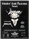Metallica Original 1983 First US “Seven Dates of Hell” Tour 23.5” x 18” Poster (Manager John Zazula Notation) 