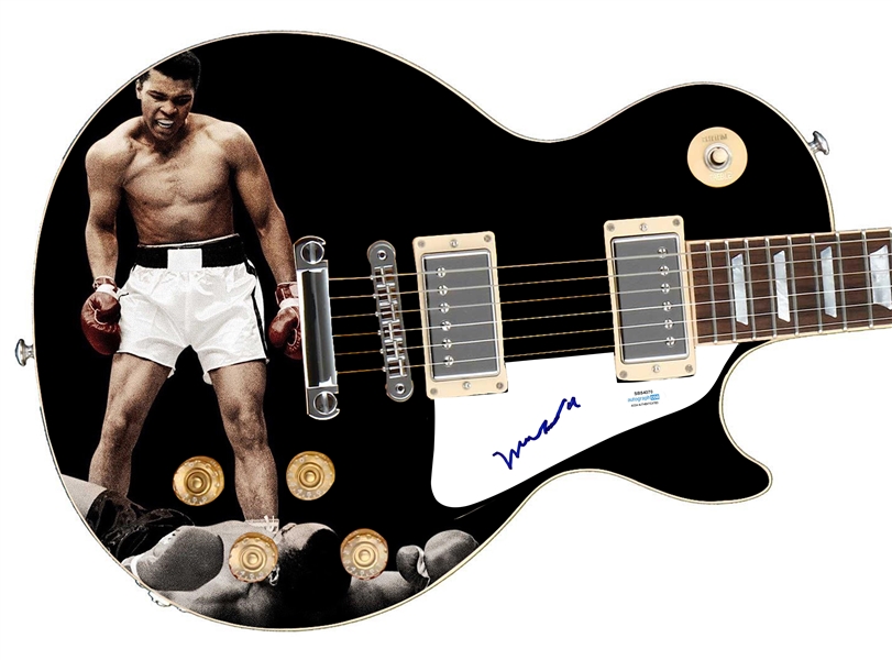 Muhammad Ali Signed 1/1 Custom Graphic Guitar (ACOA)