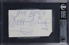 Walt Disney Signed 3.75" x 5.5" Album Page with Superb Bold Autograph (Beckett/BAS Encapsulated)