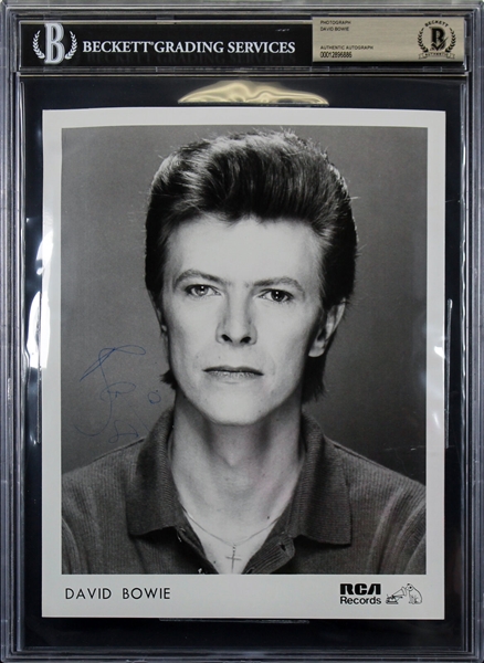 David Bowie Signed RCA Records 8 x 10 Promotional Photo (Beckett/BAS Encapsulated)