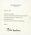 President Bill Clinton Signed Mock White House Letter with Lewinsky Quote (Beckett/BAS LOA)