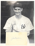 NY Yankees: Joe Gordon Rare Single Signed 3" x 5" Index Card w/ B&W Photograph (Third Party Guaranteed)