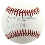 Mickey Mantle Signed OAL Baseball with "HOF 74" Inscription (Beckett/BAS LOA)