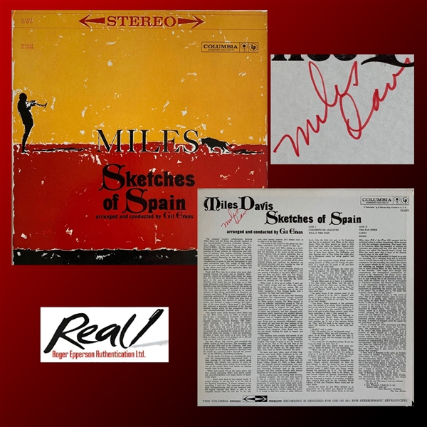 Miles Davis ULTRA RARE Vintage-Signed 1960 Masterpiece "Sketches of Spain" Record Album (Epperson/REAL & Recordmecca LOAs)