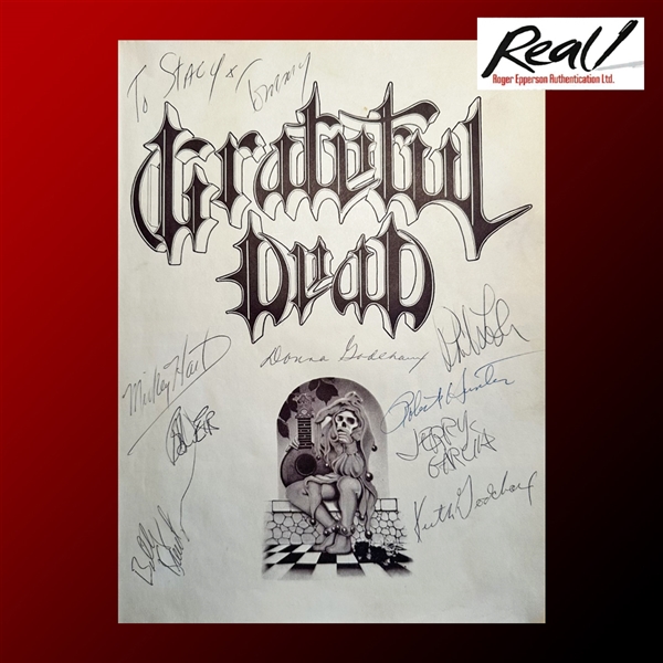 Grateful Dead ULTRA RARE Fully-Signed 1973 Official Songbook – signed by 8, including Robert Hunter!!! (Epperson/REAL LOA)