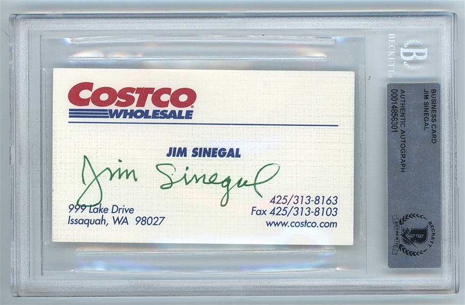 Jim Sinegal Signed “Costco” Business Card (Beckett/BAS Encapsulated) 