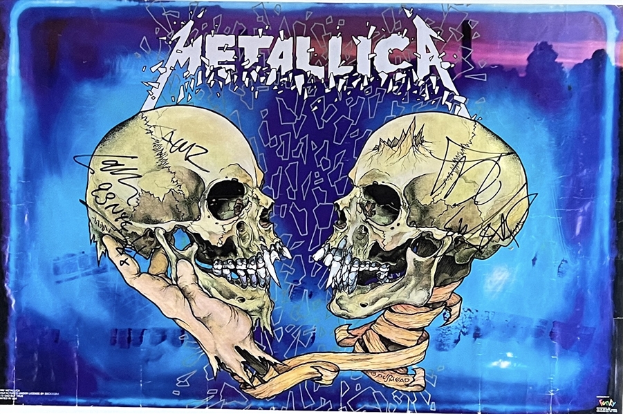 Metallica Group Signed 34” x 22” “Pushead Sad But True” 1992 Poster (4 Sigs) (Beckett/BAS LOA) 