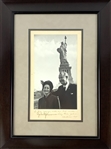 President Lyndon Johnson & Lady Bird Johnson Dual Signed & Inscribed Photo in Framed Display (PSA/DNA ALOA)(Third Party Guaranteed)