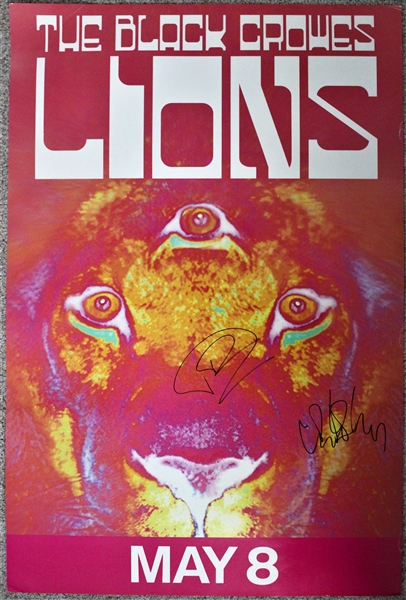 The Black Crowes: Chris and Rich Robinson Signed 24” x 36” “Lions” Poster (ACOA)